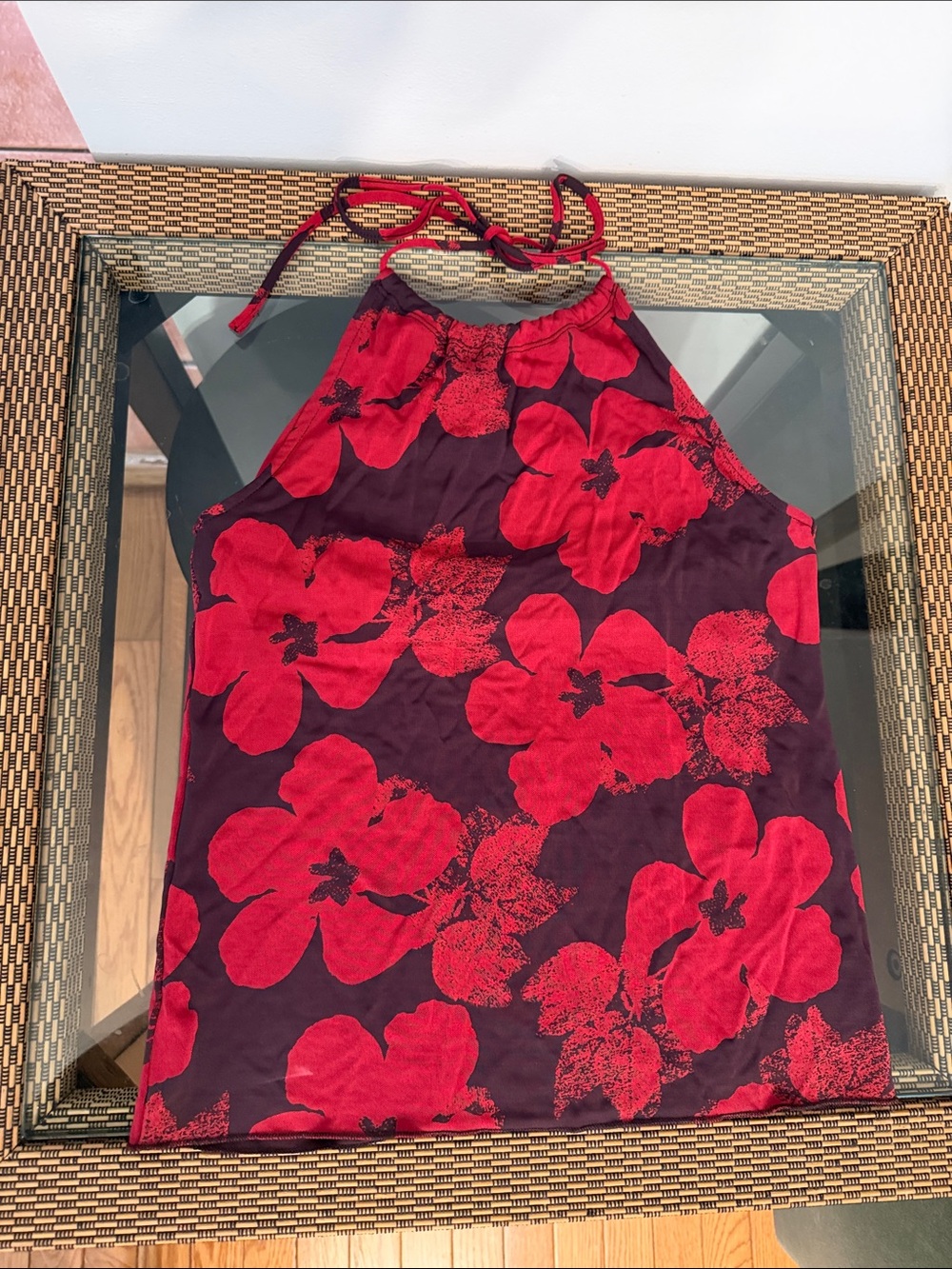 Banana Republic Red Floral Halter Camisole